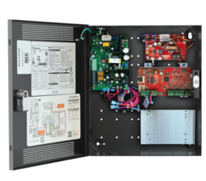 Adgangskontroll sentral  PoE i skap. 1 dørs, med strømforsyning 220V til lås  EMEA
